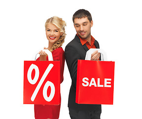 Image showing man and woman with shopping bag