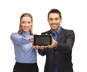 Image showing man and woman with tablet pc