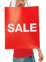 Image showing man's hands holding shopping bag