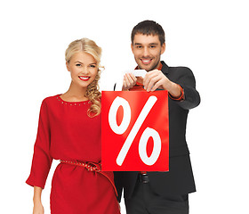 Image showing man and woman with shopping bag