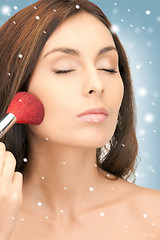 Image showing lovely woman with brush