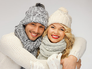 Image showing family couple in a winter clothes