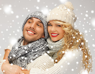 Image showing family couple in a winter clothes
