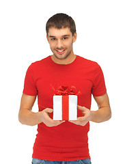 Image showing handsome man with a gift