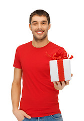 Image showing handsome man with a gift