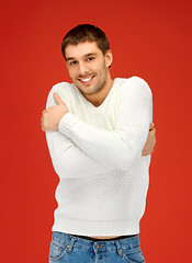 Image showing handsome man in warm sweater