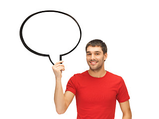 Image showing smiling man with blank text bubble