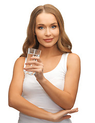 Image showing woman with glass of water