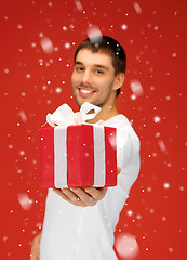 Image showing handsome man with a gift