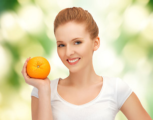 Image showing teenage girl with orange