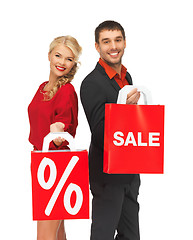 Image showing man and woman with shopping bag