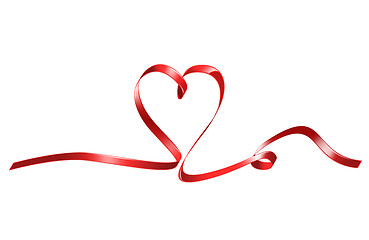 Image showing red heart shaped ribbon