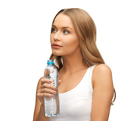 Image showing young beautiful woman with  bottle of water