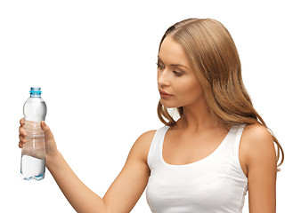 Image showing young beautiful woman with  bottle of water