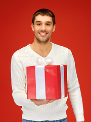 Image showing handsome man with a gift