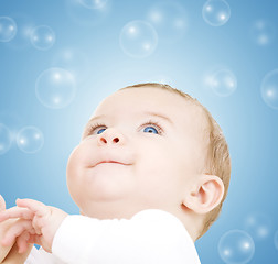 Image showing baby with soap bubbles