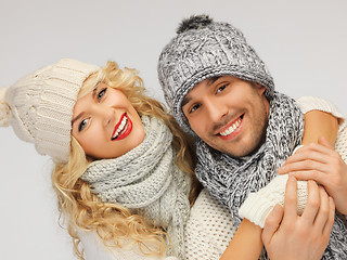 Image showing family couple in a winter clothes