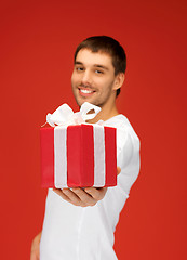 Image showing handsome man with a gift