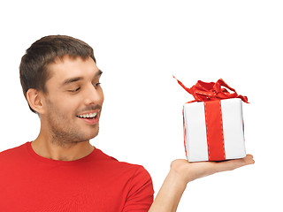 Image showing handsome man with a gift