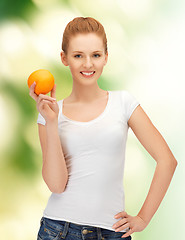 Image showing teenage girl with orange