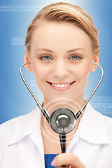 Image showing attractive female doctor with stethoscope