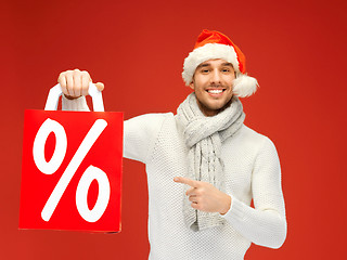 Image showing handsome man in christmas hat