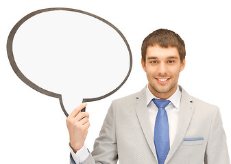 Image showing businessman with blank text bubble