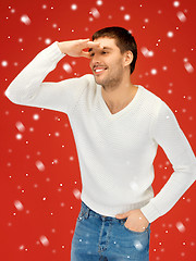 Image showing handsome man in warm sweater