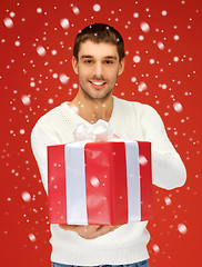 Image showing handsome man with a gift