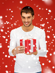 Image showing handsome man with a gift