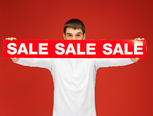 Image showing man holding sale sign