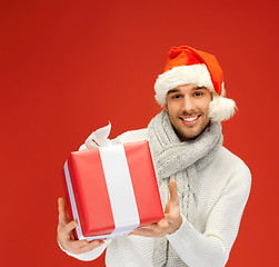 Image showing handsome man in christmas hat