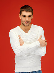 Image showing handsome man in warm sweater