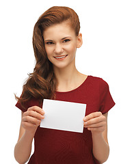 Image showing girl with note card