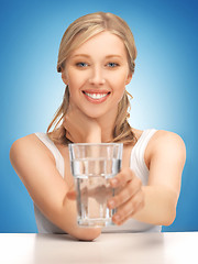 Image showing woman with glass of water