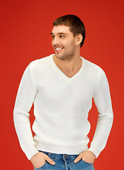 Image showing handsome man in warm sweater