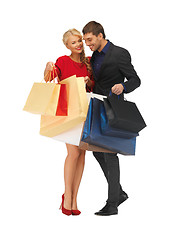 Image showing man and woman with shopping bags