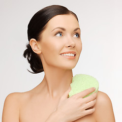 Image showing woman with sponge