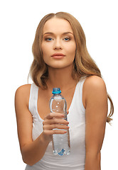 Image showing young beautiful woman with  bottle of water