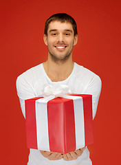 Image showing handsome man with a gift