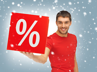 Image showing man with percent sign