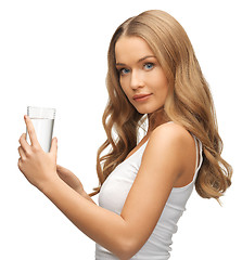 Image showing woman with glass of water