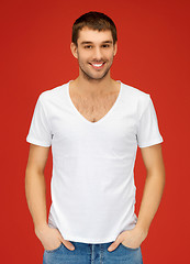 Image showing handsome man in white shirt