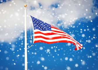 Image showing american flag flying in the wind