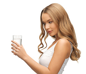 Image showing woman with glass of water