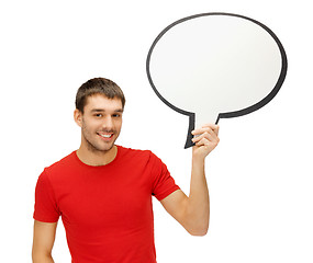 Image showing smiling man with blank text bubble