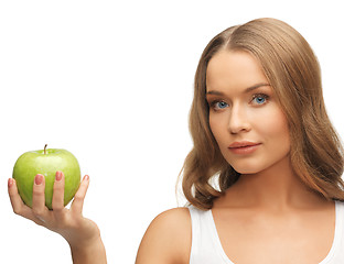 Image showing woman with green apple