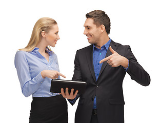 Image showing man and woman with tablet pc