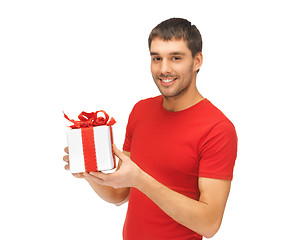 Image showing handsome man with a gift