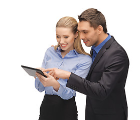 Image showing man and woman with tablet pc